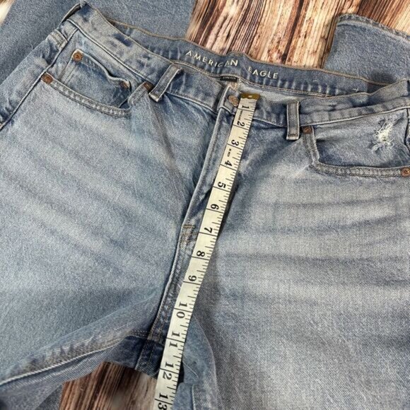 American Eagle ‘90s BOOT CUT Size 12 Blue High Rise Jeans Denim Pants 33x30.5 - Picture 7 of 13